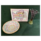 Mackenzie-Childs Bowl; Vase, and more