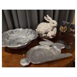 Arthur Court Bunny Bowl; Porcelain Rabbit; more