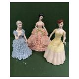Vintage Dresden-Style Porcelain Lace Lady Figures
