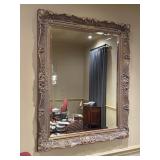 Large Decorative Framed Beveled Mirror