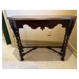 Solid Wood Console Side Table Barley Twist Legs