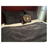 Black Velvet King Pillow Shams, Feather Inserts