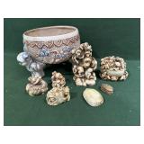 Asian Planter and Figurines