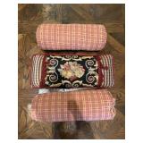 Decorative Needlepoint Pillow and Bolster Pillows