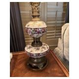 Mid-Century Hand Painted Porcelain Table Lamp