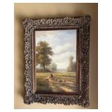 Large Ornately Framed Pastoral Landscape