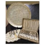 Mother of Pearl Serving Trays and Knives