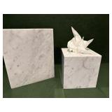 Ballard Designs Marble Trash Can and Tissue Holder