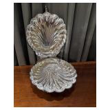 Vintage Silver Plate Hinged Shell Server