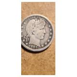 1907 O Barber Quarter