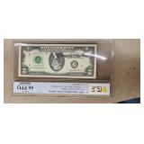 1995 $2.00-signed-treasurer -mary Withrow-66 Ppq
