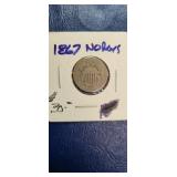 1867 Shield Nickel-no Rays