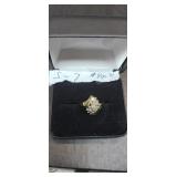 Gold Diamond Waterfall Ring--size 7