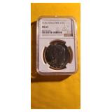 1776-1967 D Type 1 Dollar--ms 65