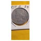 1934 D Silver Dollar