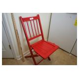 Red wood chair