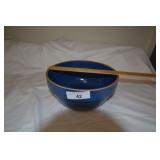 Blue crock bowl 10 1/2 inches