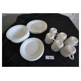 Corelle 5 plates, 7 bowls, 8 saucers, 6 cups