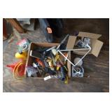 Box of misc, tools, oil