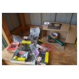 Various screws, nails, tape dispenser