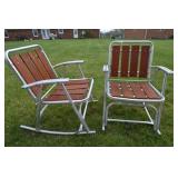 2 aluminum and wood rockers