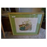 Basket of flowers print