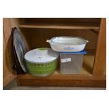 Lettuce crisper, Pyrex w/lid, 2 chargers