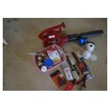 Toro electric leaf blower, paint brushes, misc