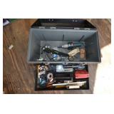 Tool box with tools, rechargeable screwdriver