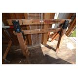 Set of wood sawhorses