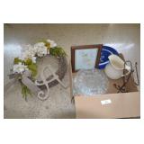 Egg plate, ironstone, wreath