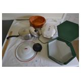 George Foreman grill, BSK pan with lids, pie