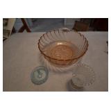 Pink depression, ring holder, toothpick holder,