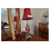 Red and gold leaf table lamp