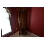 Lighted curio cabinet w/ glass shelves 68 in tall
