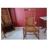 Cane bottom oak rocker