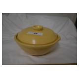 Yellow vintage stoneware with lid