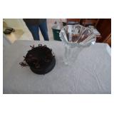 Lead crystal vase, Victorian hat