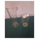 Antique conical glass beakers