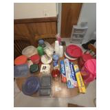 Paper products, plastic bowls, paper plates,