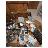 Flashlights, cash box, ATT telephones, cell