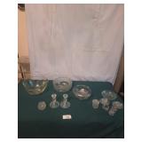 Glass bowls, misc glassware