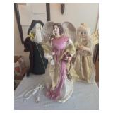 3 large Christmas dolls