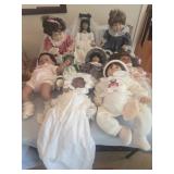 9 assortment of baby dolls