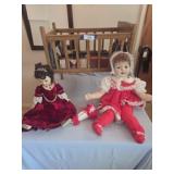 Doll crib, 2 dolls