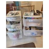 2 plastic storage bins plus contents and safety