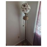 Banquet floor lamp brass overlay