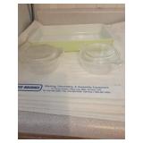 Pyrex lime green baking dish, Pyrex small covered