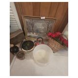 Picture, flowers clock, brownie clear milk jar