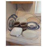Misc meat platters, bowls, soup bowls